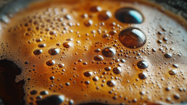 Close up of coffee foam - Powered by Adobe