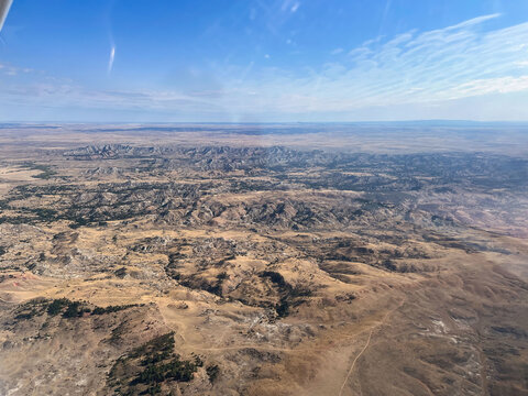Lanscape near Gillette, Wyoming from a plane