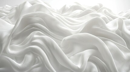 Obraz premium White Silk Fabric Draped in Soft Waves