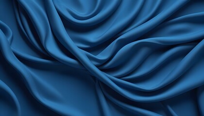 Obraz premium Una tela suave y fluida en un color azul vibrante, con curvas y pliegues suaves que crean una sensación de profundidad y textura sobre un fondo azul sólido