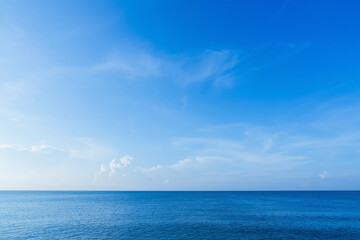 Sky Blue,Cloud Background,Horizon Spring clear sky,white cloudy blue sea ocean in morning,Beautiful...