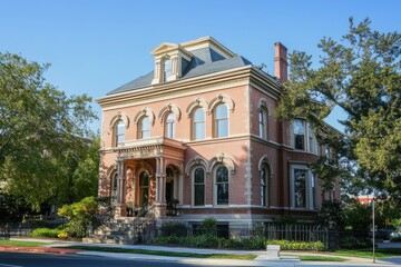 Grand Victorian home on a sunny day.
