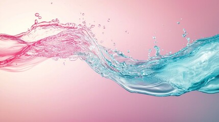 Abstract Water Wave: A Symphony of Pink and Teal