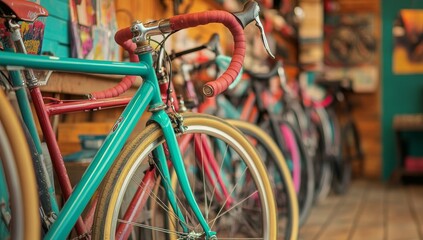 Obraz premium A variety of brand new bicycles are available at the cycle sport store, offering numerous options for you
