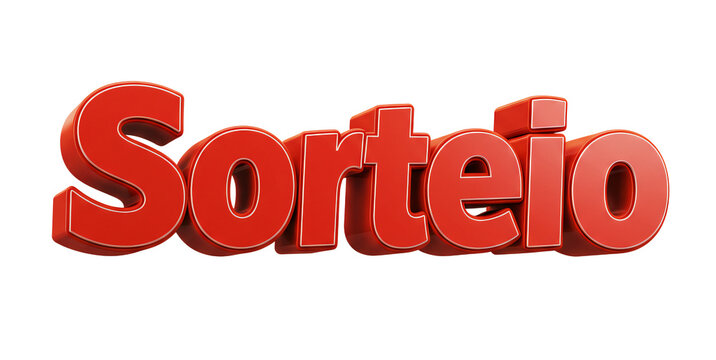 texto 3d Sorteio, isolado no fundo transparente