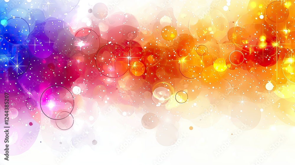Poster abstract colorful bokeh background with sparkling lights
