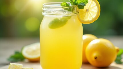 Fototapeta premium a refreshing glass bottle of lemonade