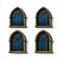 Obraz premium Elegante florale Fensterdesigns in dunkler Farbpalette