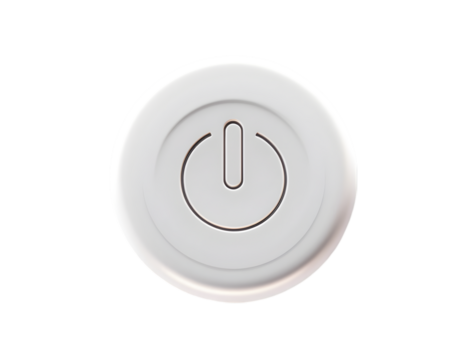 White power button, close-up, technology, on/off switch