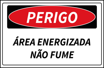 Área energizada não fume