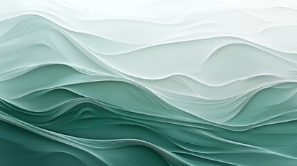Obraz premium Abstract Teal and White Waves: Serene Digital Art