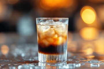 Striking Mind Eraser cocktail with layered Kahlua, vodka, and soda served over ice