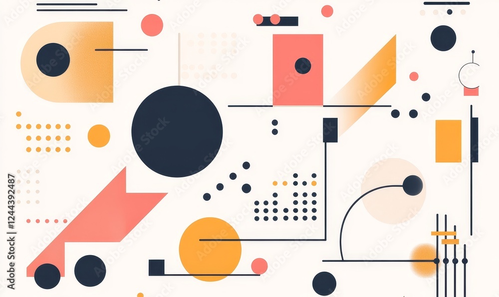 Poster a light background with minimalistic white geometric patterns forms this modern abstract design, des