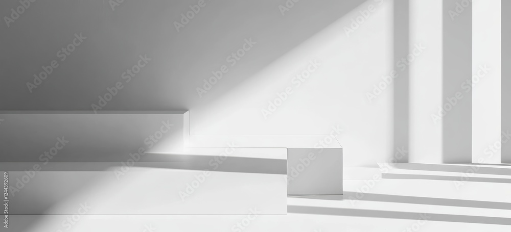 Poster a minimalist white abstract background with a generous area for text.