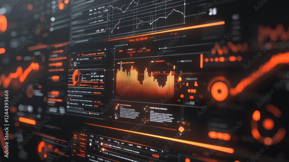 Poster futuristic data visualization: a glimpse into the digital world of information and analytics