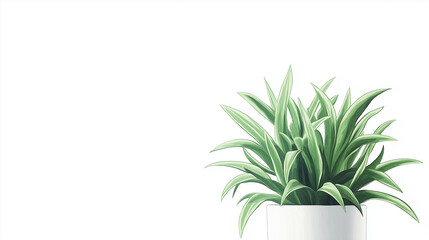spider plant in a pot isolated on white background , 