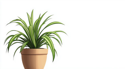 Fototapeta premium spider plants in the pot , isolated on white background