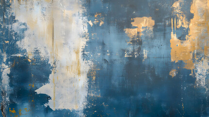 Obraz premium Rich, textured blue and brown patterns with a hint of gold, creating an elegant and sophisticated vibe.