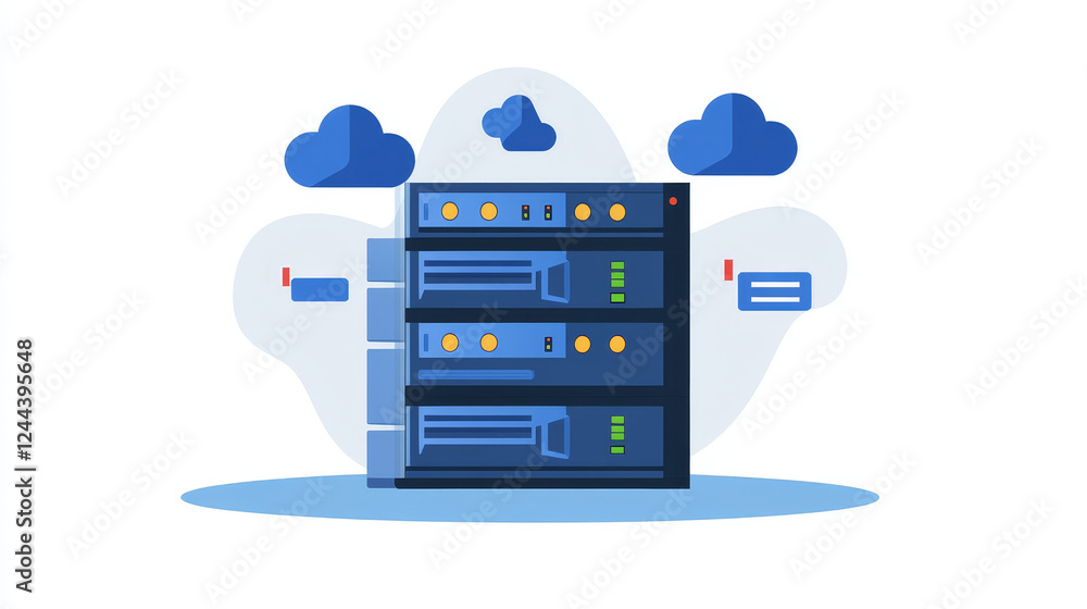 Poster fast content delivery. cdn. content delivery network icon, web media file administration and publish