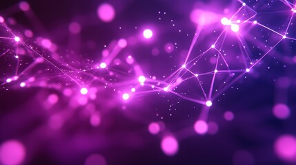 Fototapeta premium Geometric abstract background with connected lines and dots, perfect for network and connection presentations. It also functions as a graphic polygonal background with wave flow, offering a modern