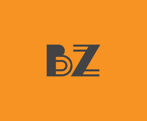 Bold black lettering 'BZ' with geometric elements on a vivid orange background, ideal for branding, design, or modern creative projects.