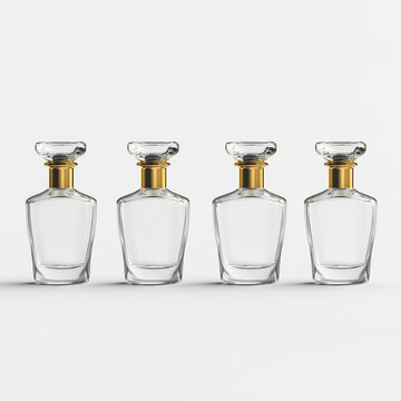 Elegante Parf&uuml;mflaschen in stilvollem Design auf hellem Hintergrund

