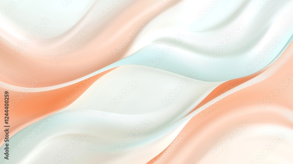 Poster abstract design incorporating soft pastel waves and gradient hues, excellent for app and product dev