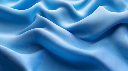 Obraz premium Detailed view of textured blue silk with deep, soft folds, showing the beauty and richness of the fabric.