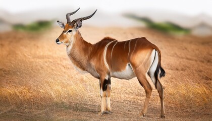Striking Antelope Against a Transparent Backdrop, Showcasing Majestic Grace and Vibrant Markings Amidst the African Savannah, Capturing a Moment of Natural Beauty.