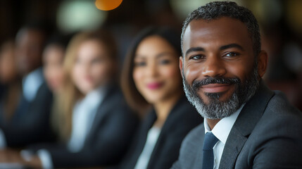  diverse team presenting business proposals in a conference room