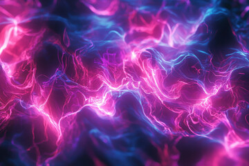 Fototapeta premium Interwoven neon energy currents creating a mesmerizing galactic display