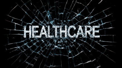 Word Freedom on black broken glass