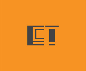 Bold black lettering 'ET' with geometric elements on a vivid orange background, ideal for branding, design, or modern creative projects.