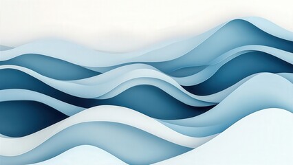 Fototapeta premium Abstract Representation of Ocean Waves in Blue Tones