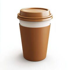 reusable coffee cup with a lid isolated on white