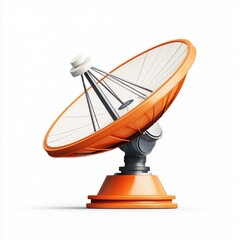 satellite dish tracking weather patterns isolated on white
