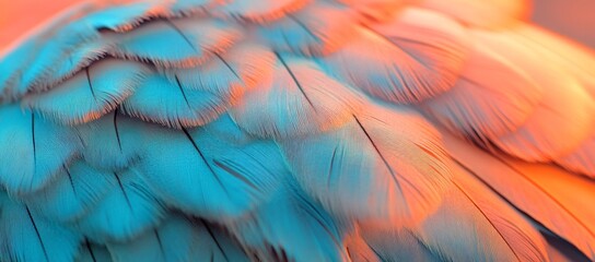 Obraz premium Print-ready close-up of soft light blue and white feathers showing delicate texture and overlapping layers