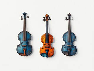 Naklejka premium Elegante, künstlerische Gitarren mit einzigartigem Design