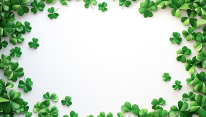 Fototapeta premium St Patrick day background, clover set 