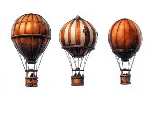 Fototapeta premium Vintage Luftballons im Steampunk-Stil, kunstvoll gestaltet