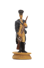 tin soldier figurine isolated on white background