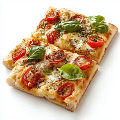 Focaccia isolated on white background