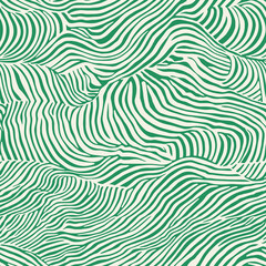 Fototapeta premium Abstract Green and White Seamless Pattern with Repeating Lines