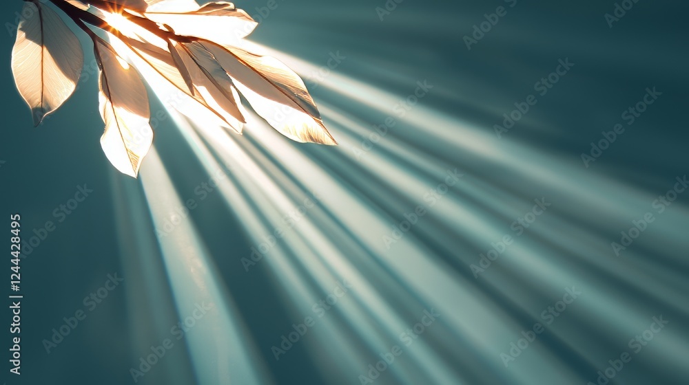 Poster abstract fast-moving stripe lines with a glowing sun light flare, featuring high-speed motion blur. 