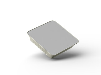 3d rendered image of a big square food foil tray isolated on a light background