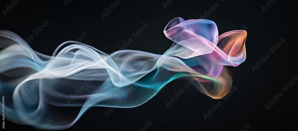 Poster abstract dot point connected with a gradient line to represent design, internationalization, social 