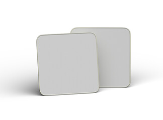 3d rendered image of a big square food foil tray isolated on a light background