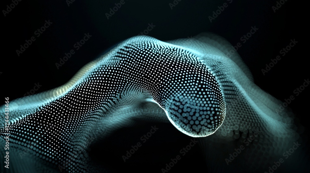 Poster polygon idea light bulb integrated onto a blockchain technology network hud background, representing