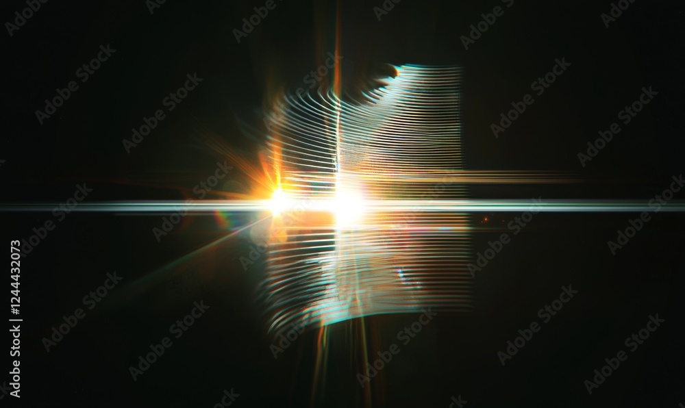 Fototapete abstract backdrop with room for text and an old tv scan line monitor for a glitch effect