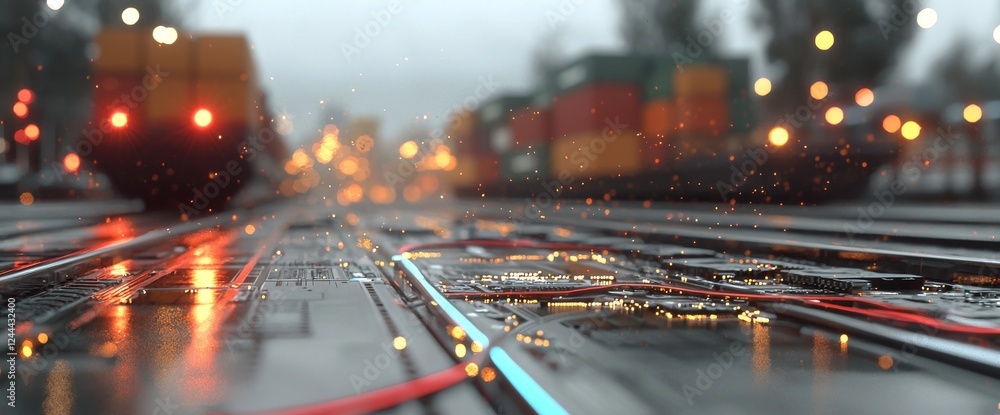 Poster abstract background circuit board featuring a futuristic server. suitable for digital dynamic wallpa